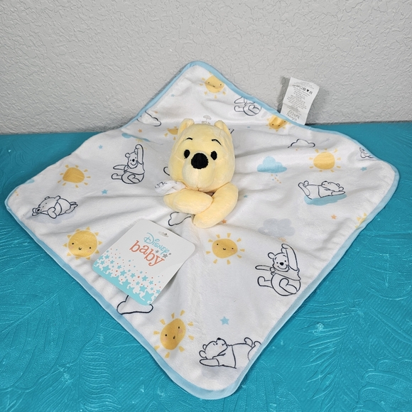 Disney Winnie the Pooh White, Yellow, and Aqua Cloud and Sun Lovey - Picture 1 of 5